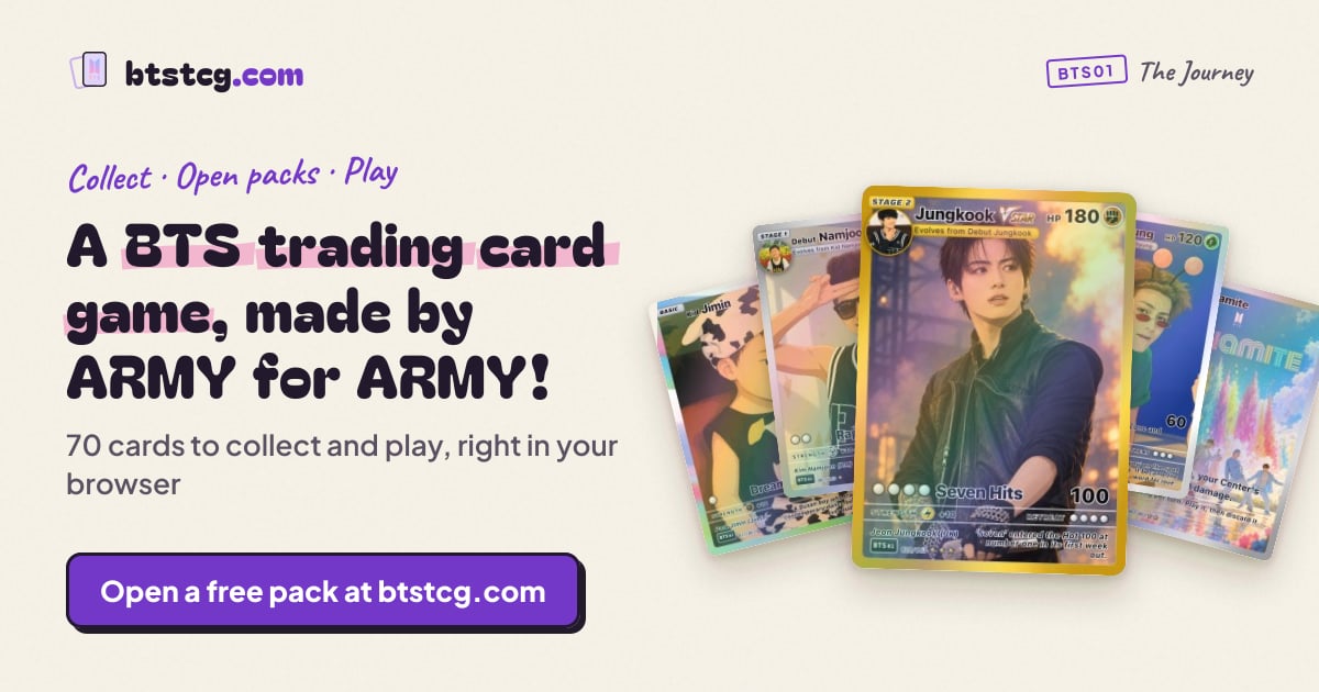 My wife wanted to make BTS concert freebies. We ended up building a complete themed card game.